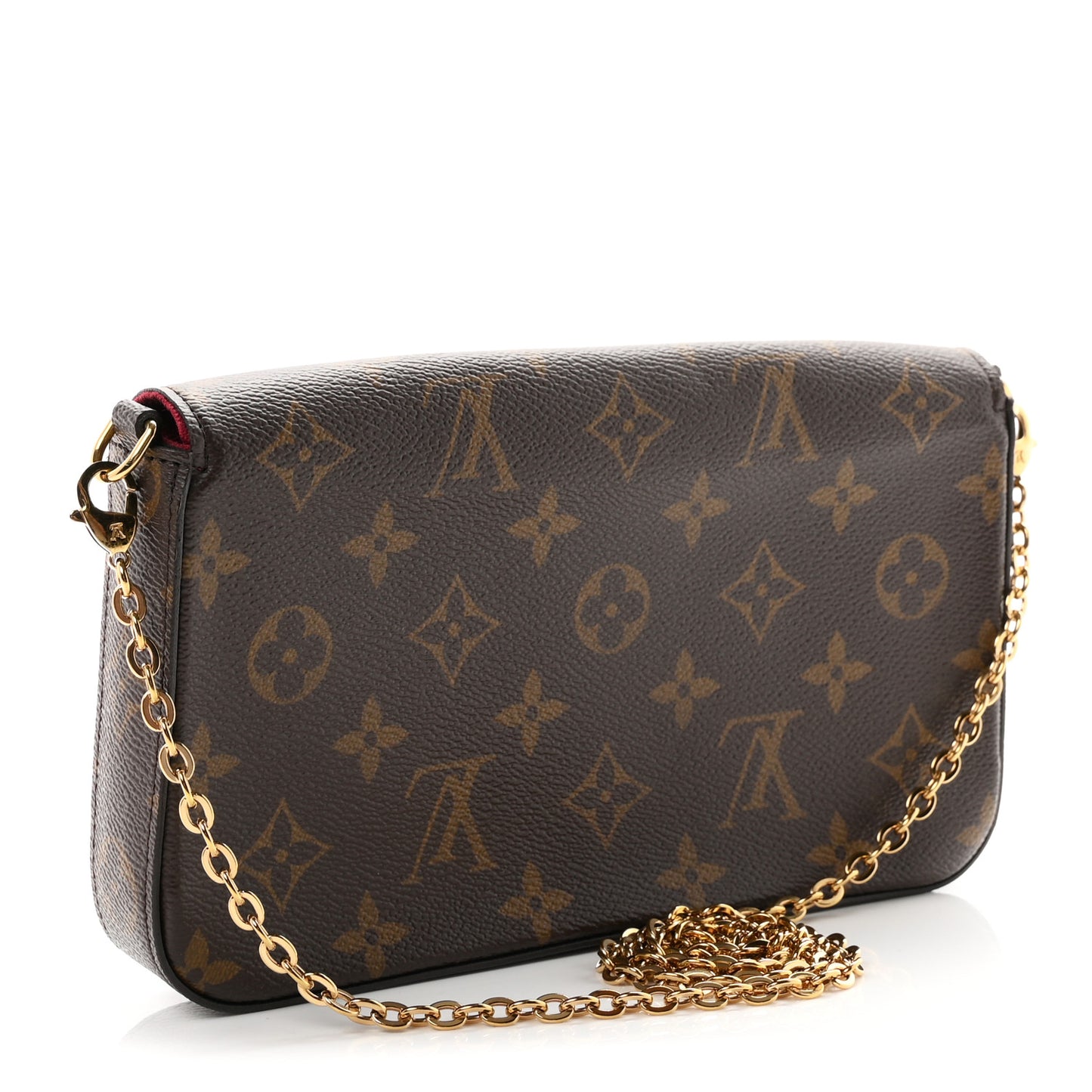Monogram Pochette Felicie Chain Wallet Fuchsia