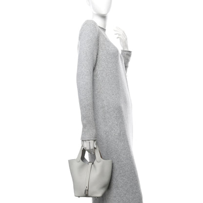 Hermes Taurillon Clemence Picotin Lock 18 PM Gris Perle 2 of 11