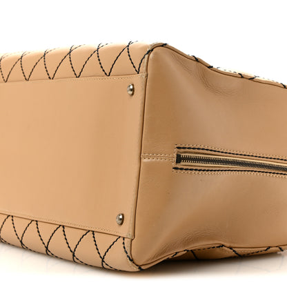 Chanel Calfskin Wild Stitch Duffel Bag Beige 10 of 15