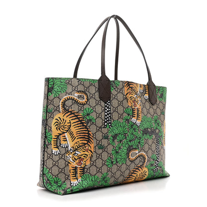 Gucci GG Supreme Monogram Bengal Medium Shopping Tote Beige Yard 3 of 11