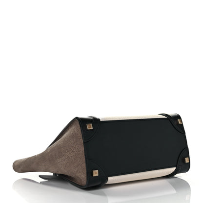 Celine Bullhide Calfskin Suede Micro Tri-Color Luggage Khaki 5 of 11