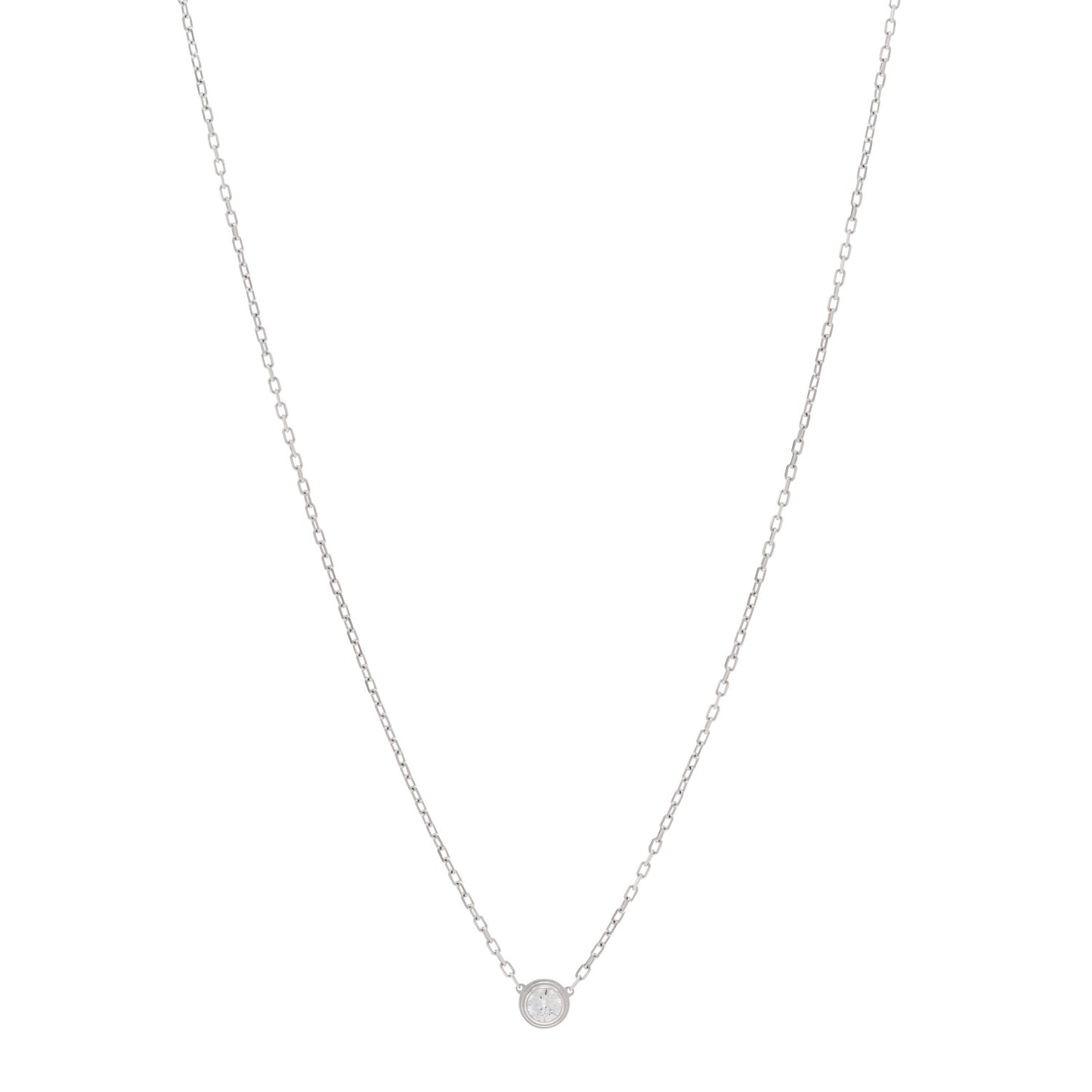 18K White Gold Diamond LM D'Amour Pendant Necklace
