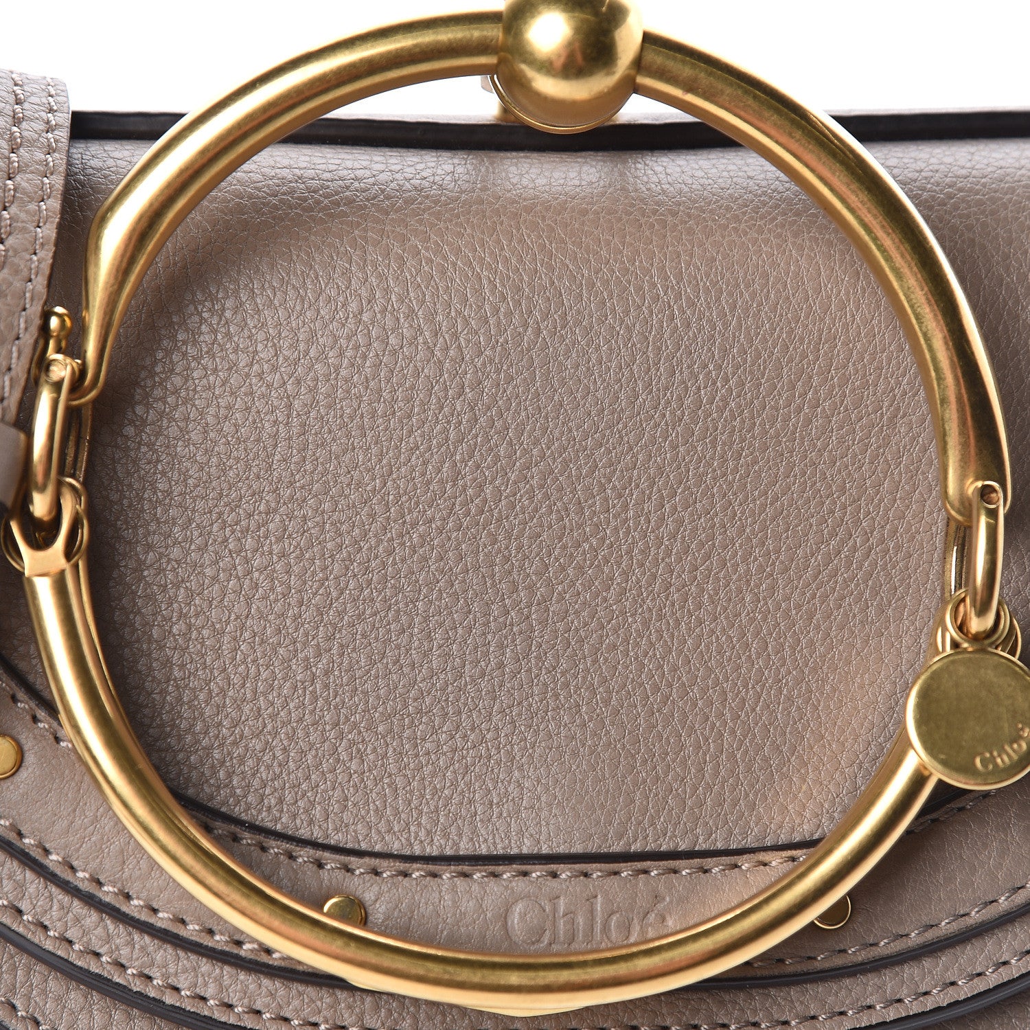 Chloe Calfskin Small Nile Bracelet Minaudiere Bag Motty Grey 9 of 9
