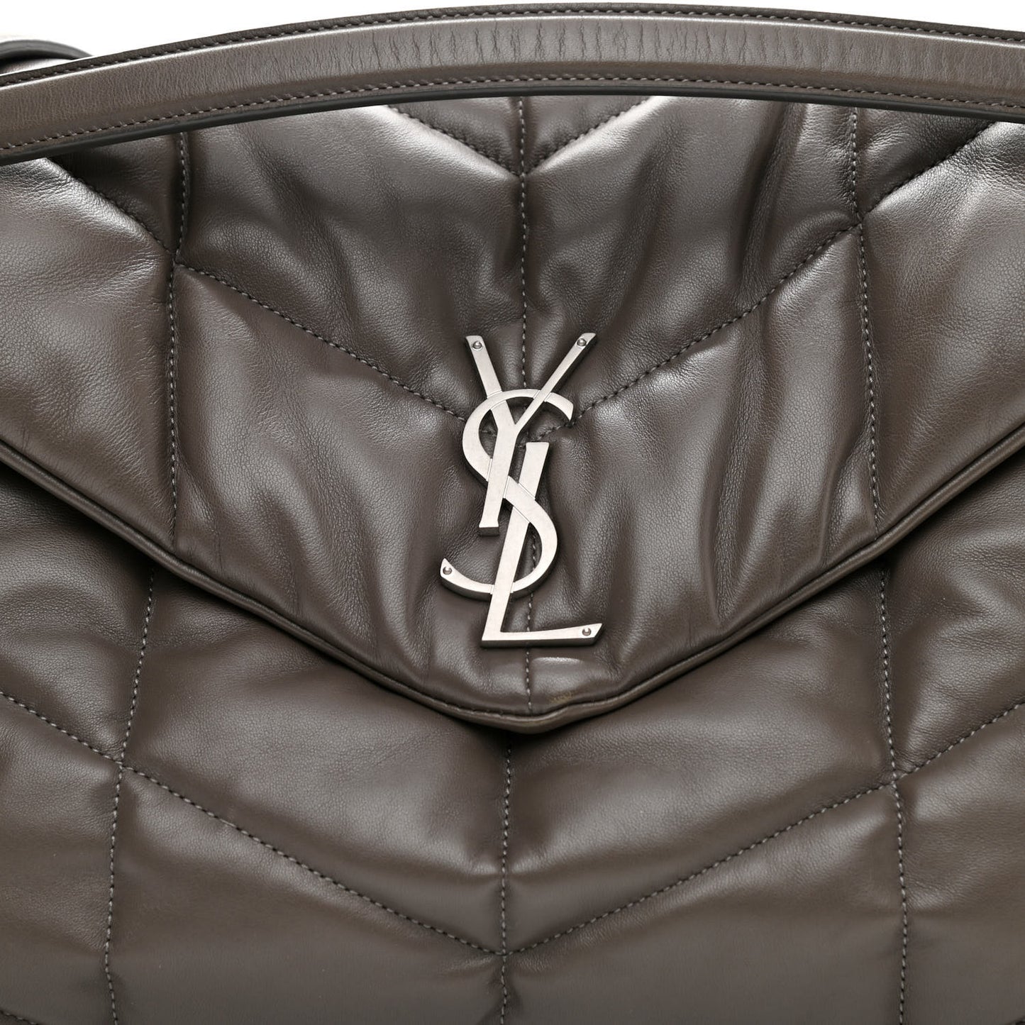 Calfskin Y Quilted Monogram Medium Loulou Chain Satchel Concrete