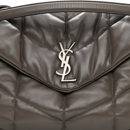 Saint Laurent Calfskin Y Quilted Monogram Medium Loulou Chain Satchel Concrete 9 of 12