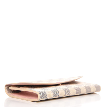 Louis Vuitton Damier Azur Emilie Wallet Rose Ballerine 4 of 7