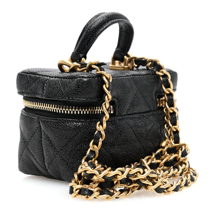 Chanel Caviar Quilted Mini Top Handle Vanity With Chain Black 3 of 10