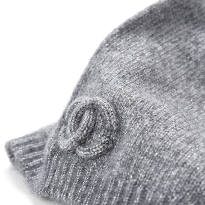 Chanel Cashmere Blend CC Beanie Hat Grey 5 of 5