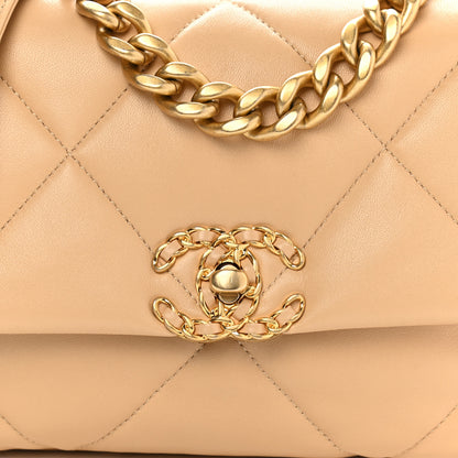 Chanel Lambskin Quilted Medium Chanel 19 Flap Beige 8 of 11