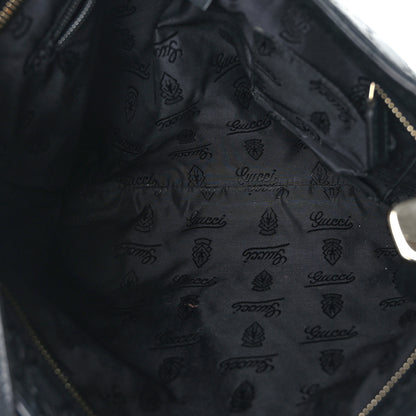 Gucci Guccissima Medium Flat Messenger Bag Black 5 of 9