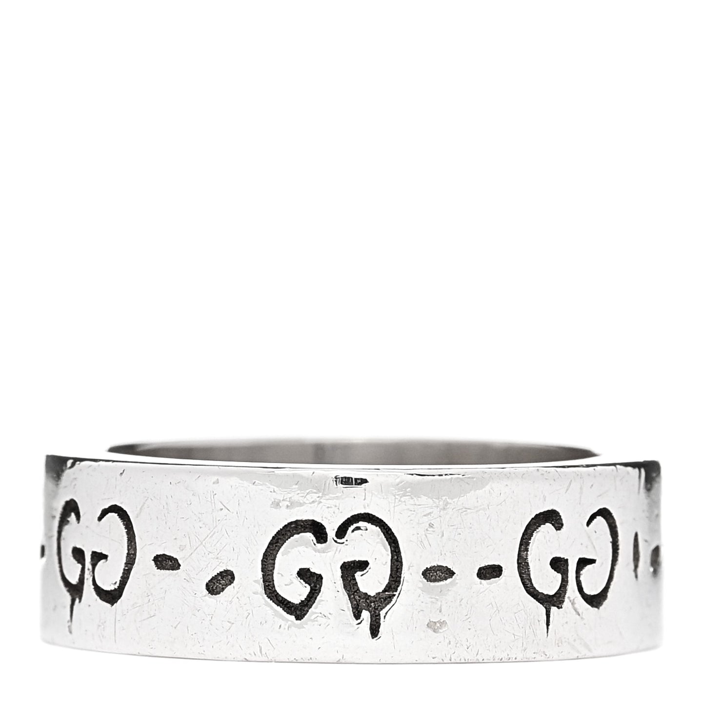 Sterling Silver Narrow GucciGhost Hamlet Skull Ring 49 4.75
