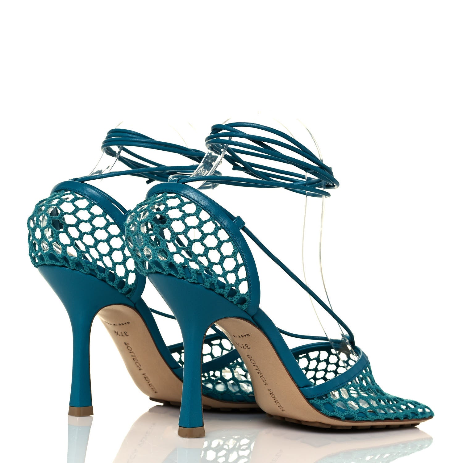 Bottega Veneta Mesh Nappa Stretch Ankle Tie 90mm Sandals 37.5 Blaster 4 of 8