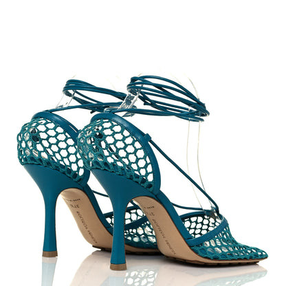 Bottega Veneta Mesh Nappa Stretch Ankle Tie 90mm Sandals 37.5 Blaster 4 of 8
