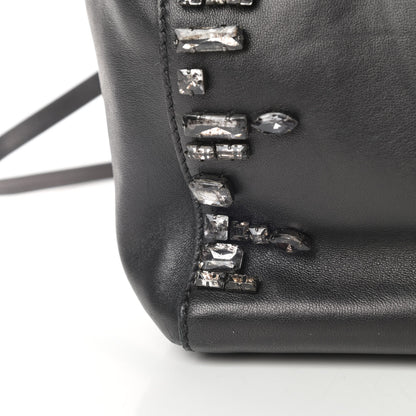 Valentino Garavani Lambskin Crystal B Diamond Tote Black 17 of 21