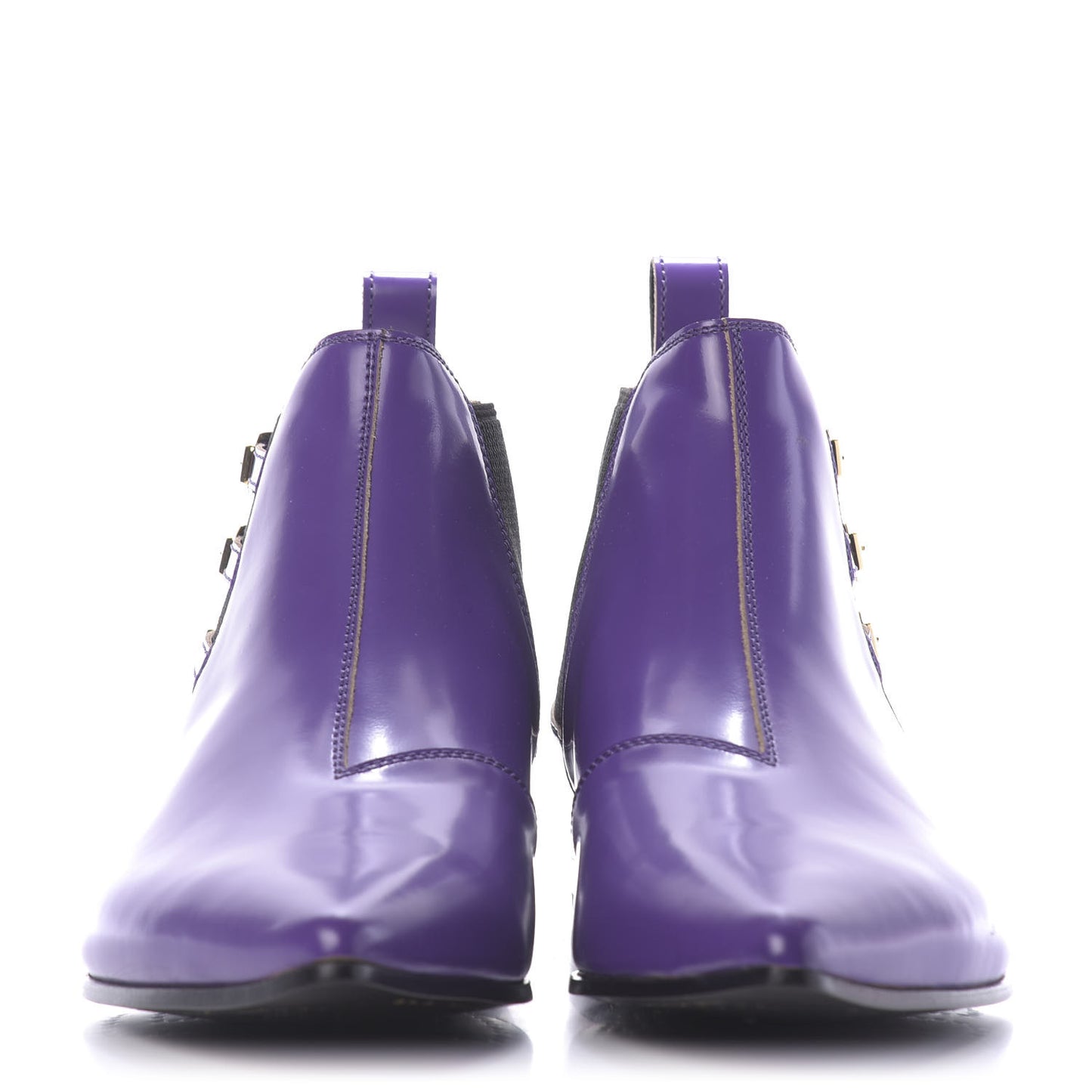 Cordovan Lux Mens Ankle Boots 10.5 Shine Purple Black