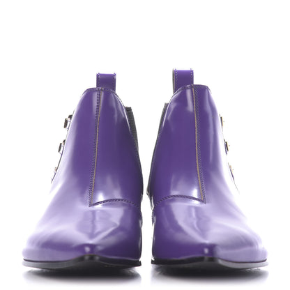 Gucci Cordovan Lux Mens Ankle Boots 10.5 Shine Purple Black 2 of 10