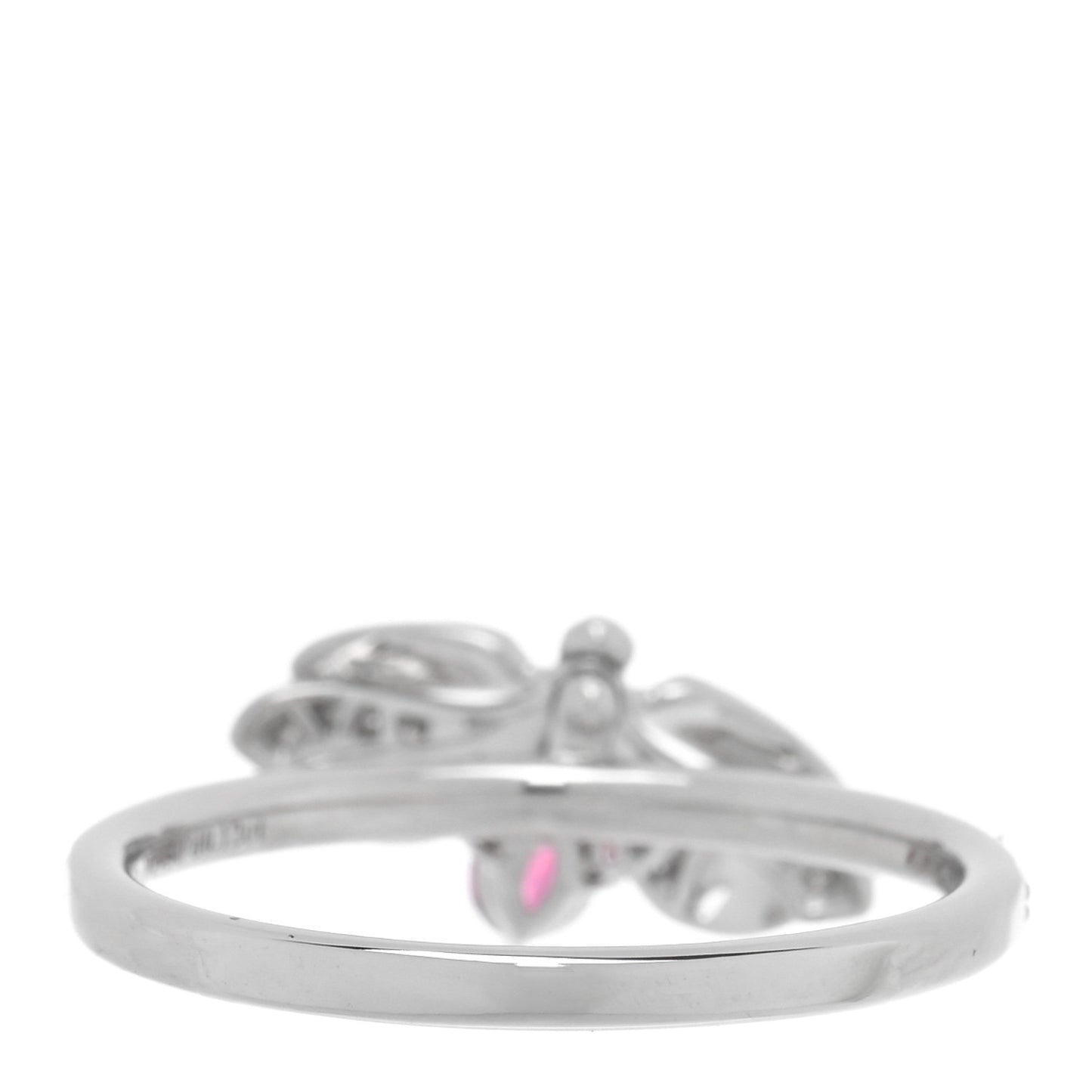 Platinum Diamond Rubellite Paper Flowers Firefly Ring 54 7