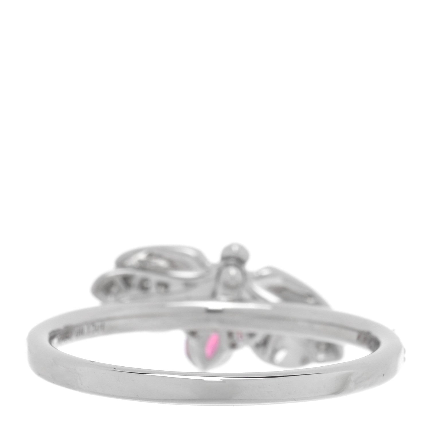 Tiffany Platinum Diamond Rubellite Paper Flowers Firefly Ring 54 7 3 of 5