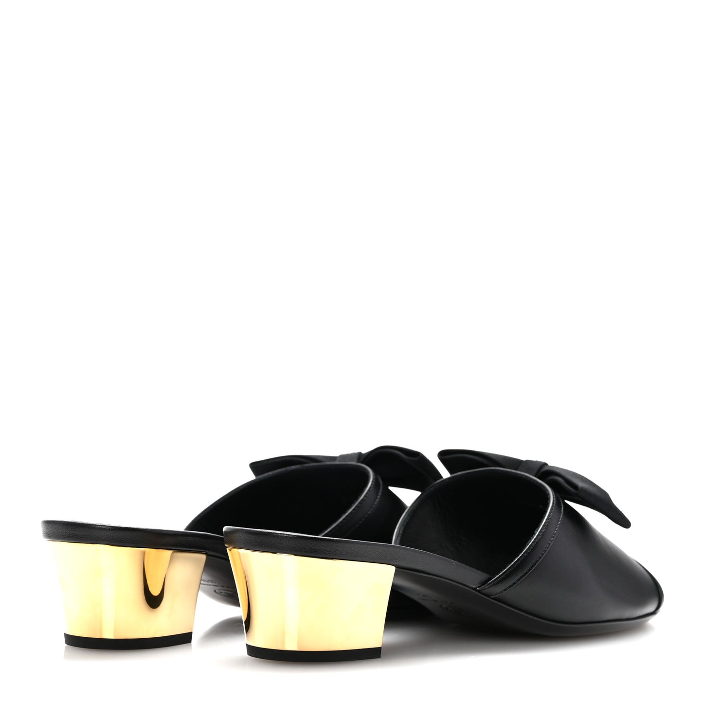 Lambskin Bow Mules 39 Black