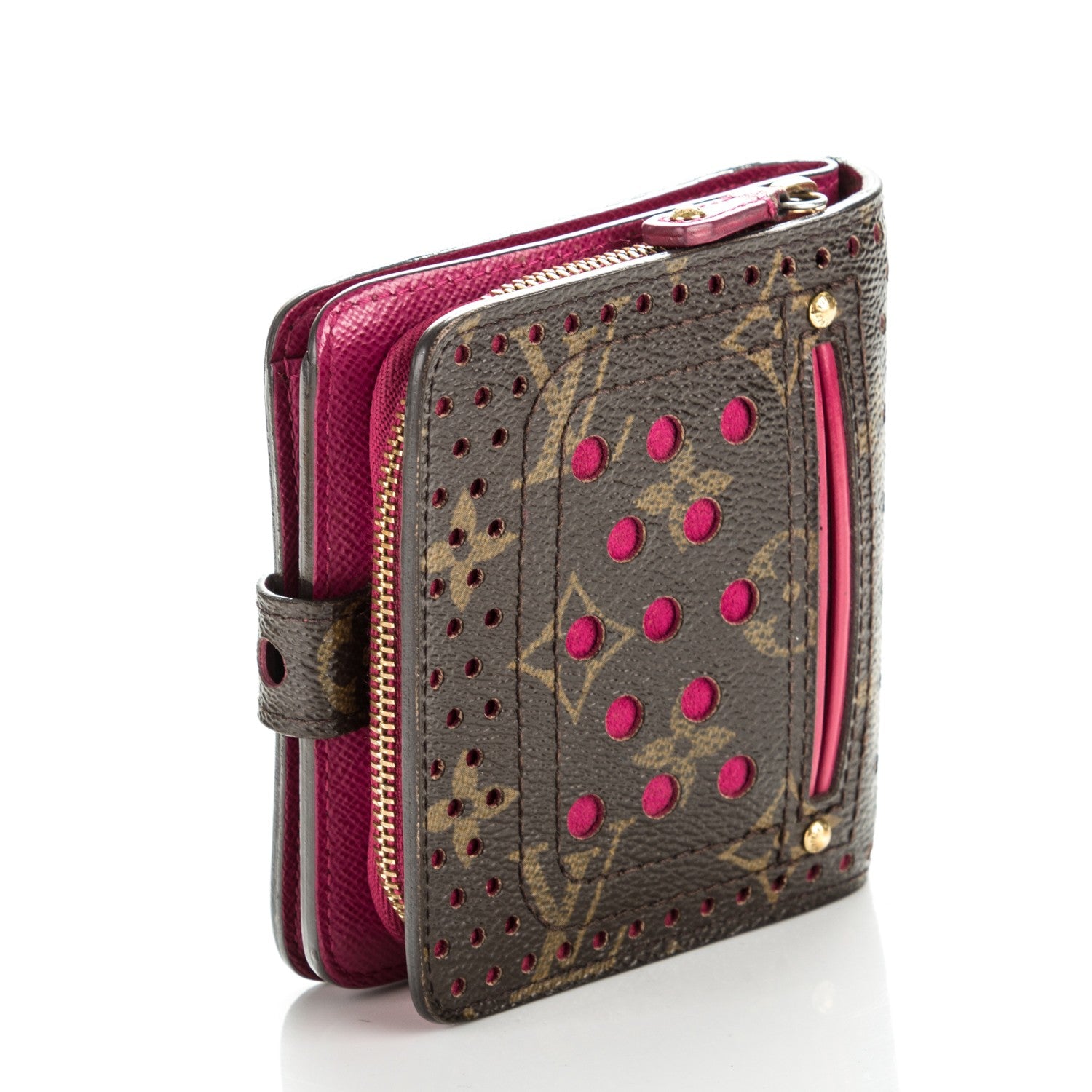 Louis Vuitton Monogram Perforated Compact Zipped Wallet Fuchsia 3 of 7