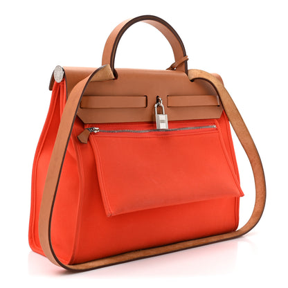Hermes Toile Vache Hunter Herbag Zip 31 PM Orange Natural Orange Natural 4 of 21