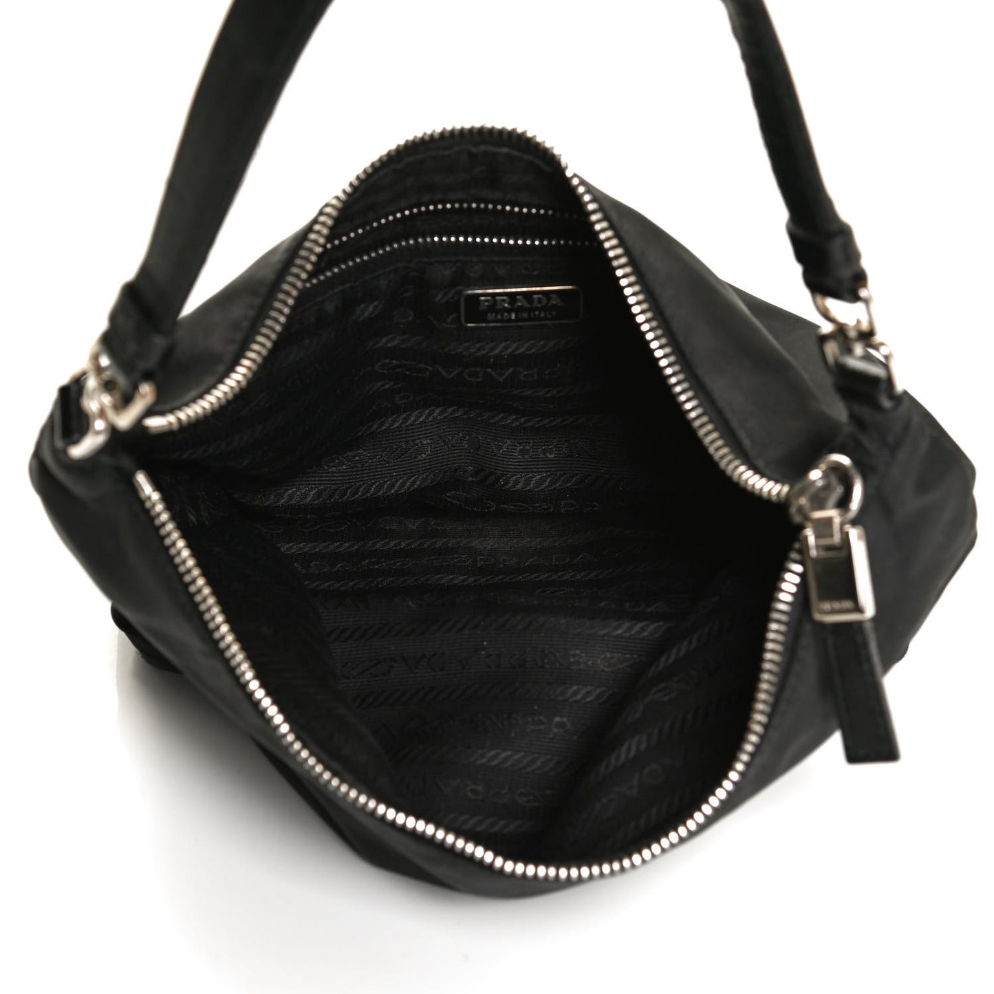 Tessuto Nylon Vitello Hobo Black
