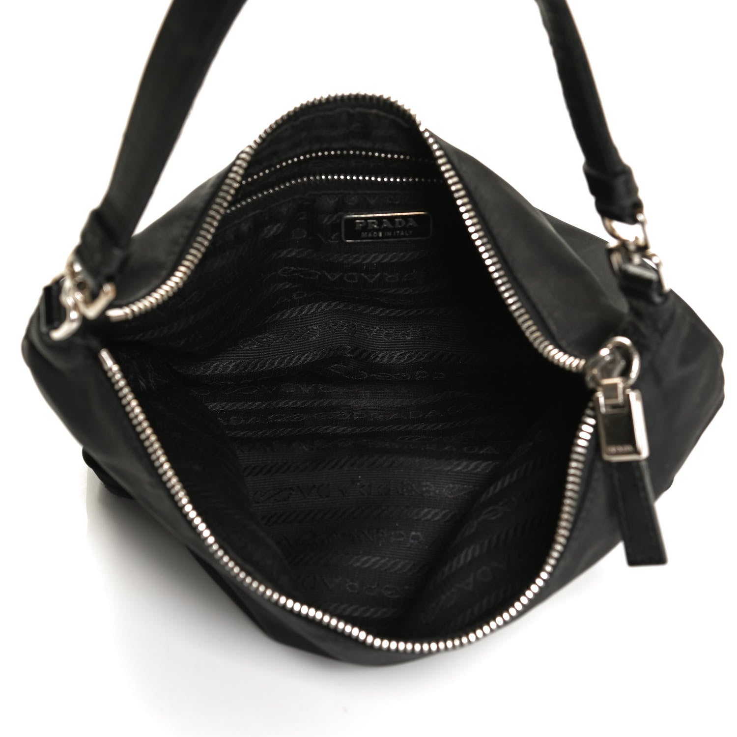 Prada Tessuto Nylon Vitello Hobo Black 5 of 15