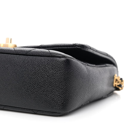 Chanel Shiny Caviar Quilted Small Chain Melody Flap Black 10 of 13