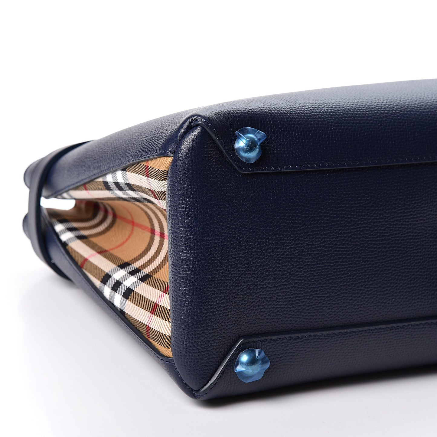 Derby Calfskin Vintage Check Medium Banner Tote Regency Blue