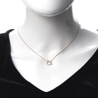 Hermes 18K Rose Gold Diamond Finesse Pendant Necklace 2 of 6