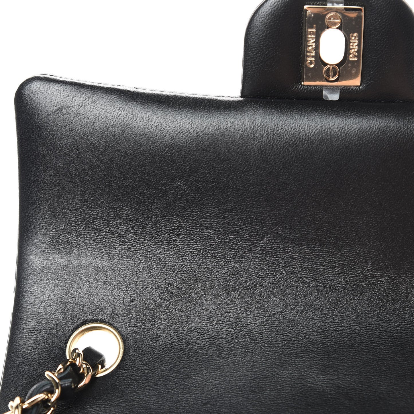 Lambskin Quilted Mini Rectangular Flap Black