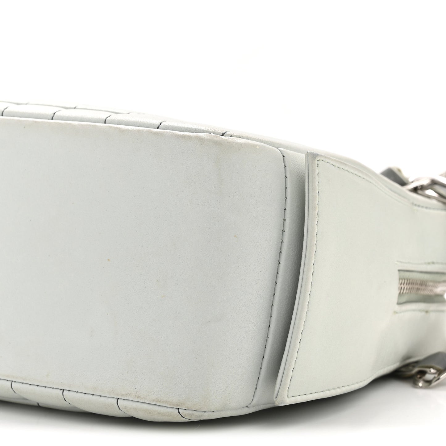 Lambskin Vertical Quilted Mademoiselle Camera Case Green