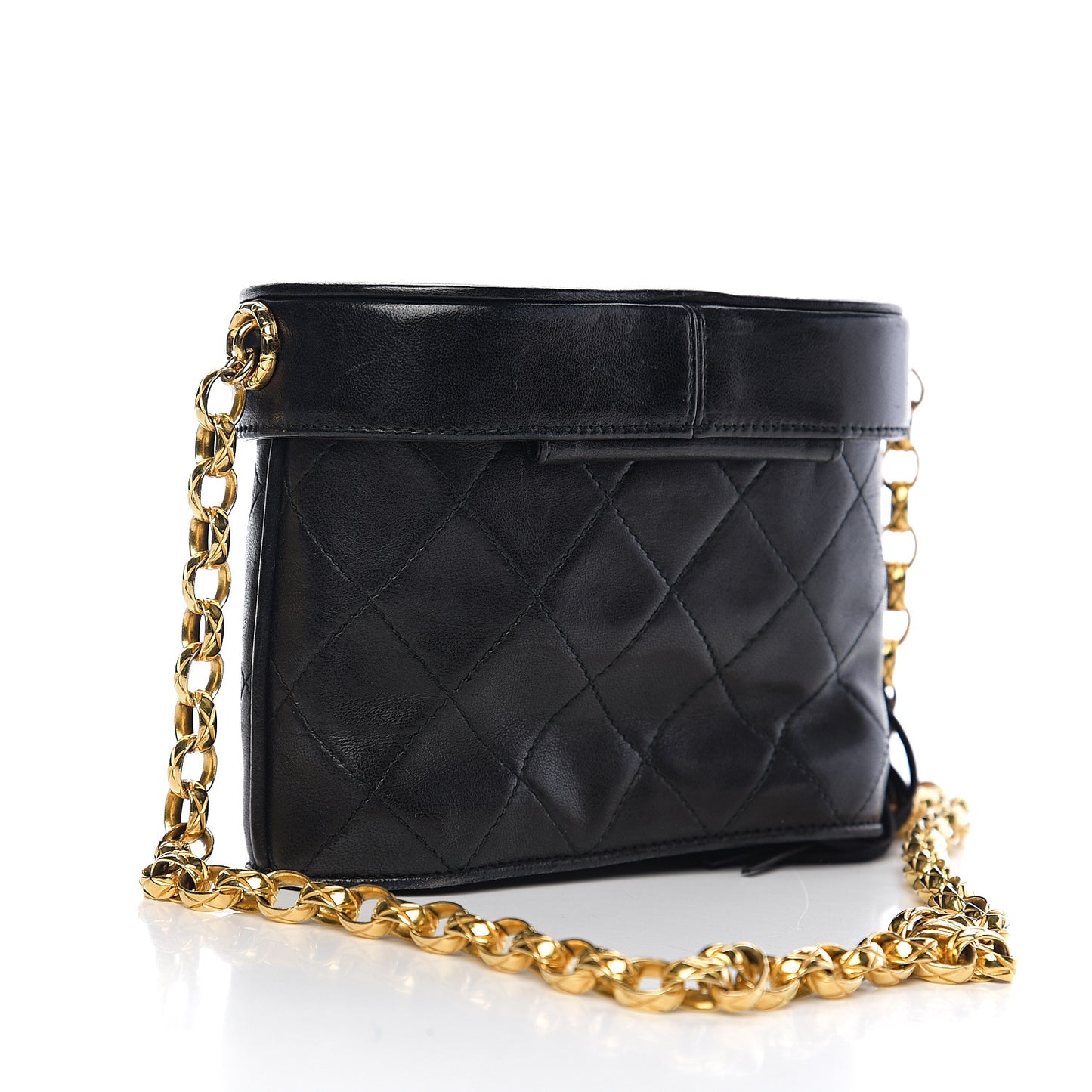 Lambskin Quilted Tassel Shoulder Bag Black