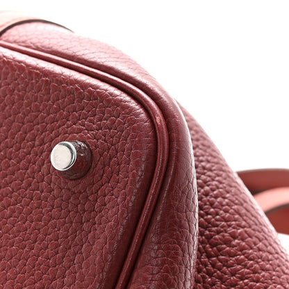Hermes Taurillon Clemence Swift Picotin Lock 22 MM Rouge H Brique 11 of 14