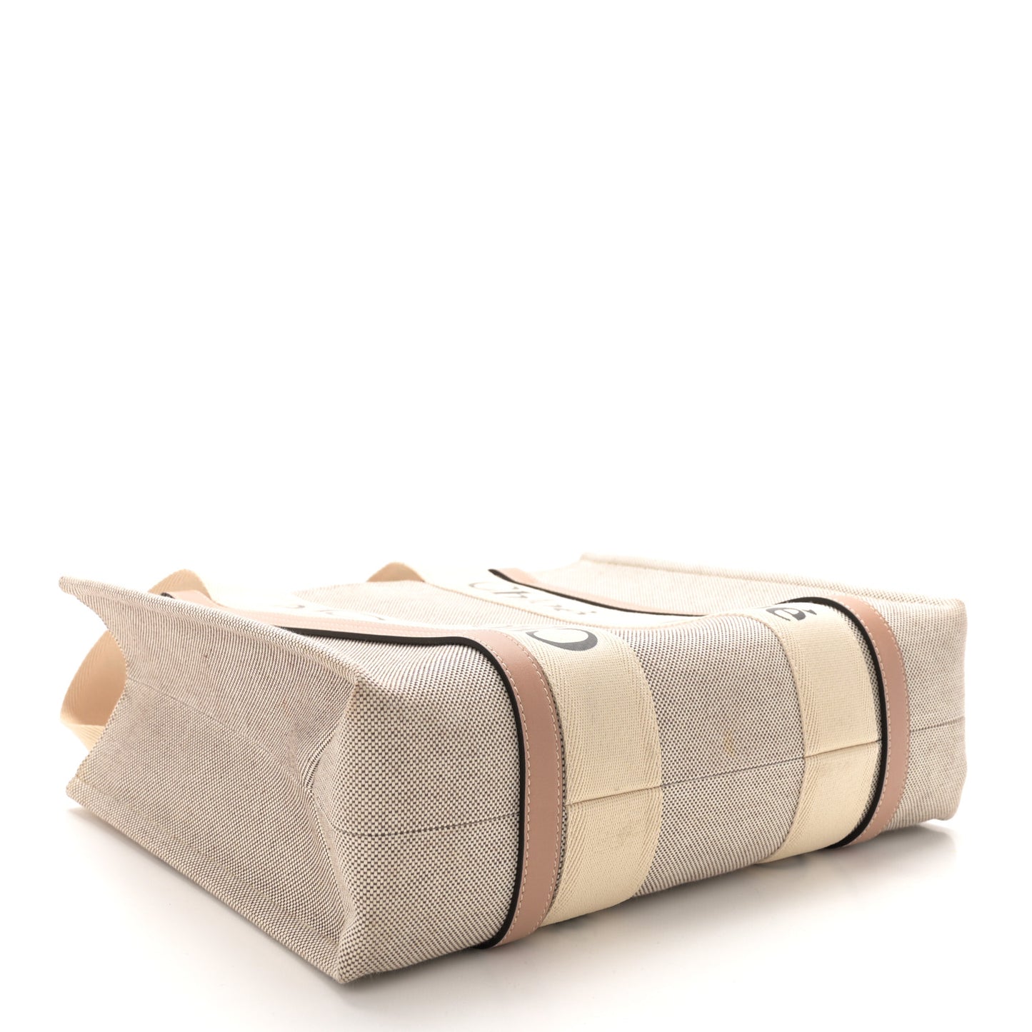 Cotton Calfskin Medium Woody Ribbon Tote Biscotti Beige