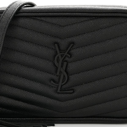 Saint Laurent Grain De Poudre Matelasse Monochrome Monogram Mini Lou Camera Bag Black 8 of 10