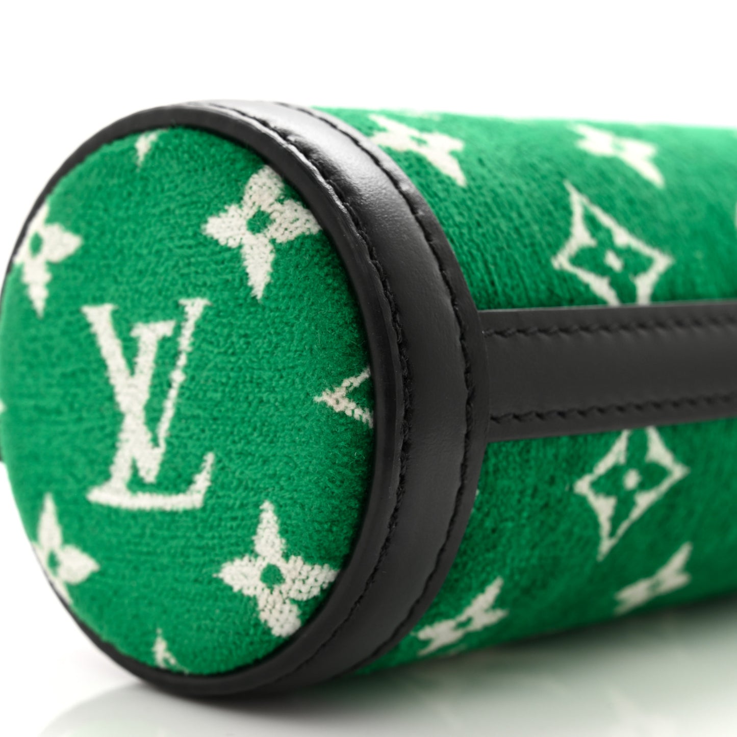 Jacquard Velvet Monogram Flask Holder Vert