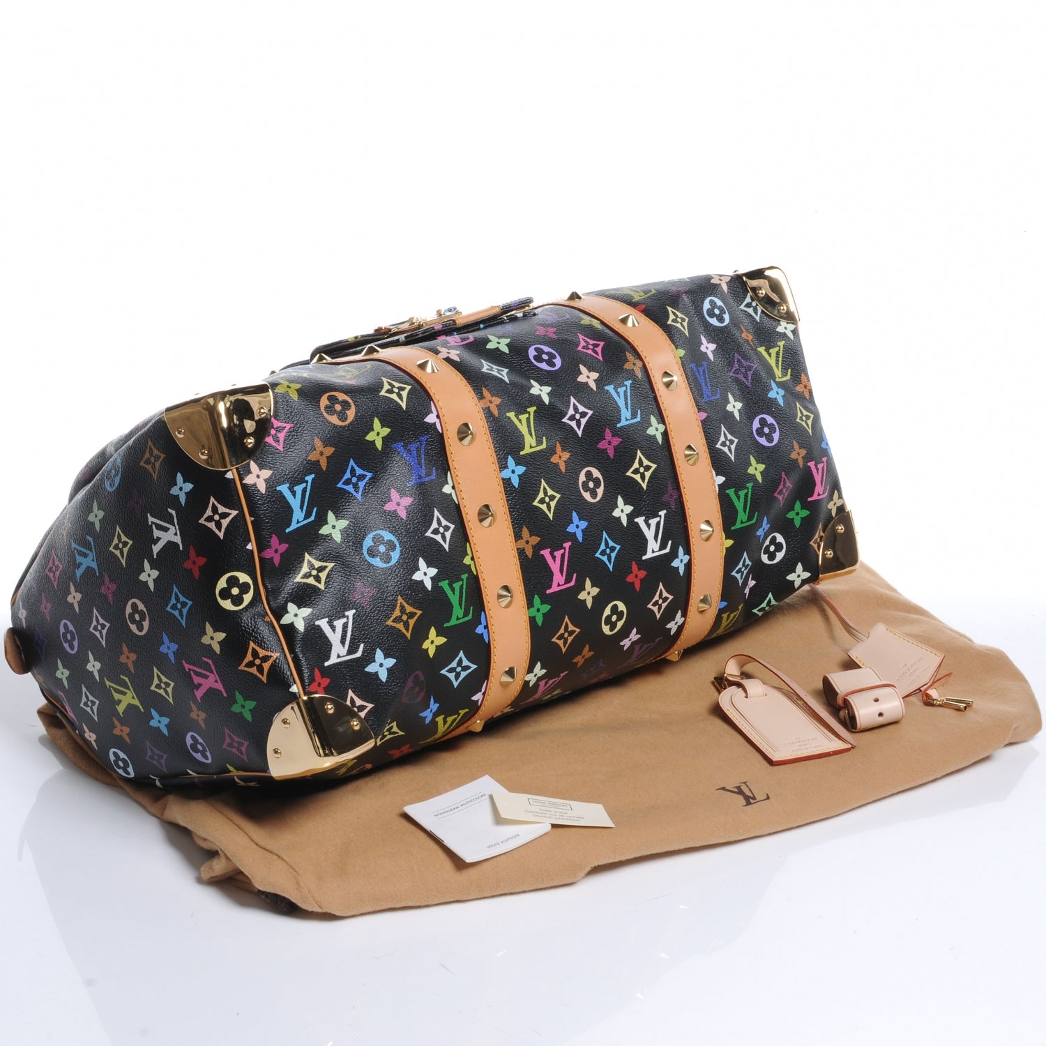 Louis Vuitton Monogram Multicolor Keepall 45 Black 4 of 7