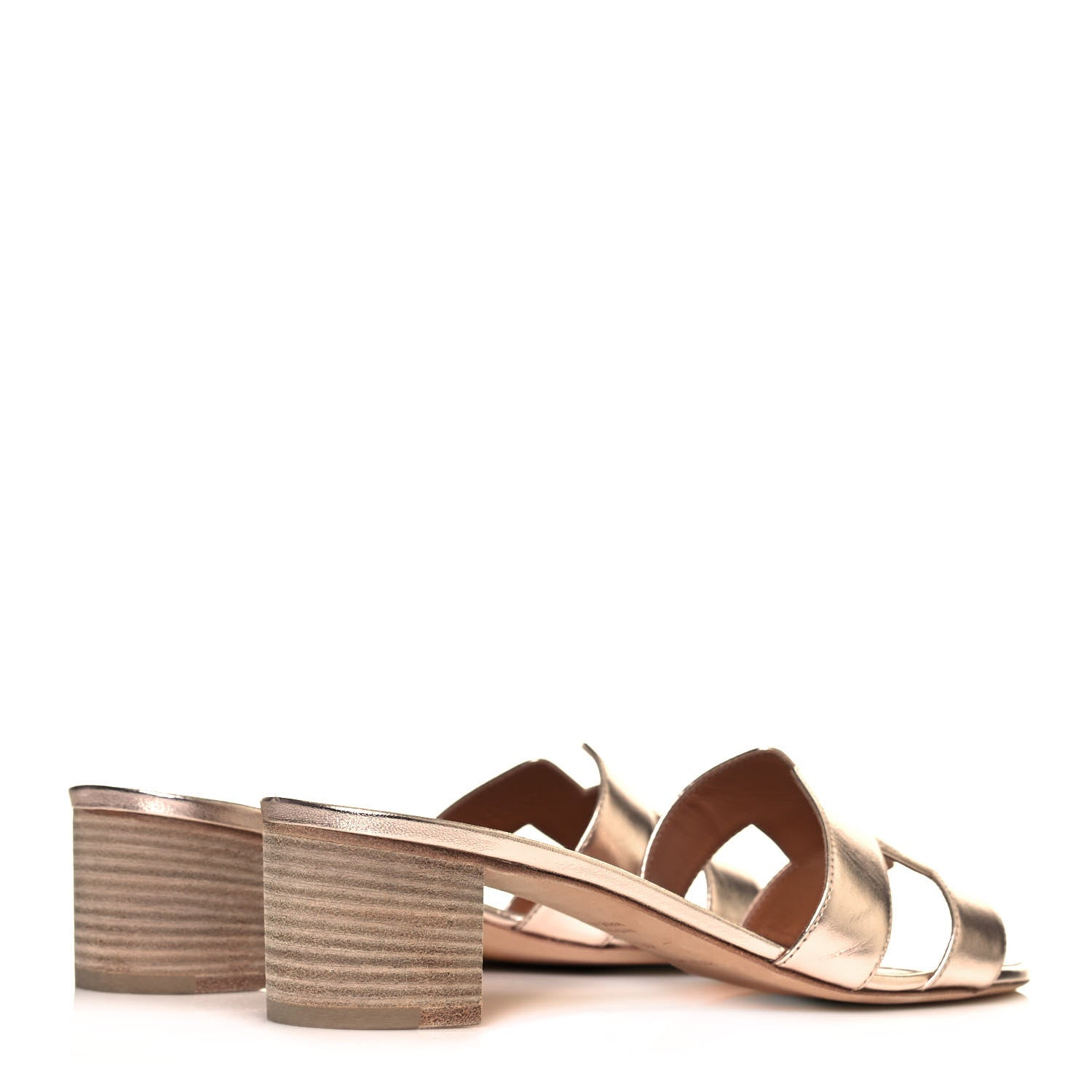 Hermes Metallic Nappa Oasis Sandals 40 Rose Dore 4 of 8