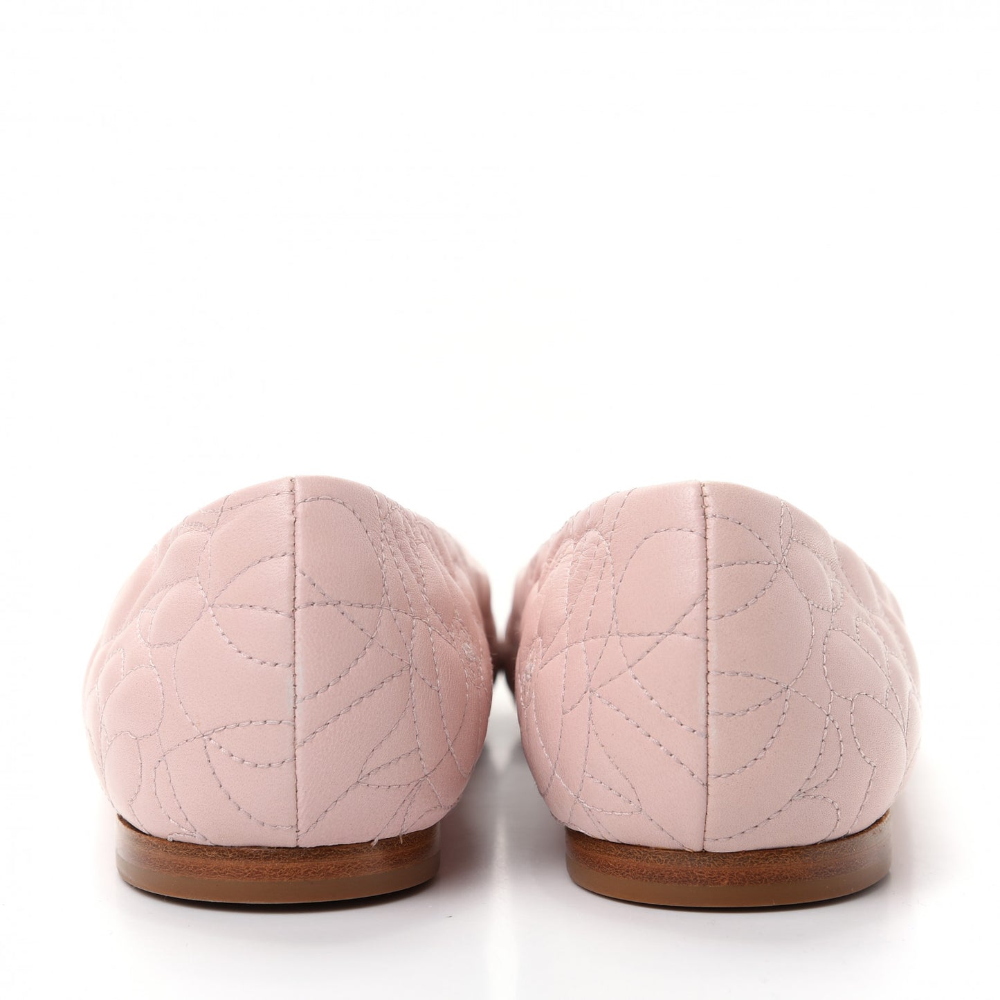 Lambskin Camellia Embroidered CC Ballerina Flats 41 Light Pink