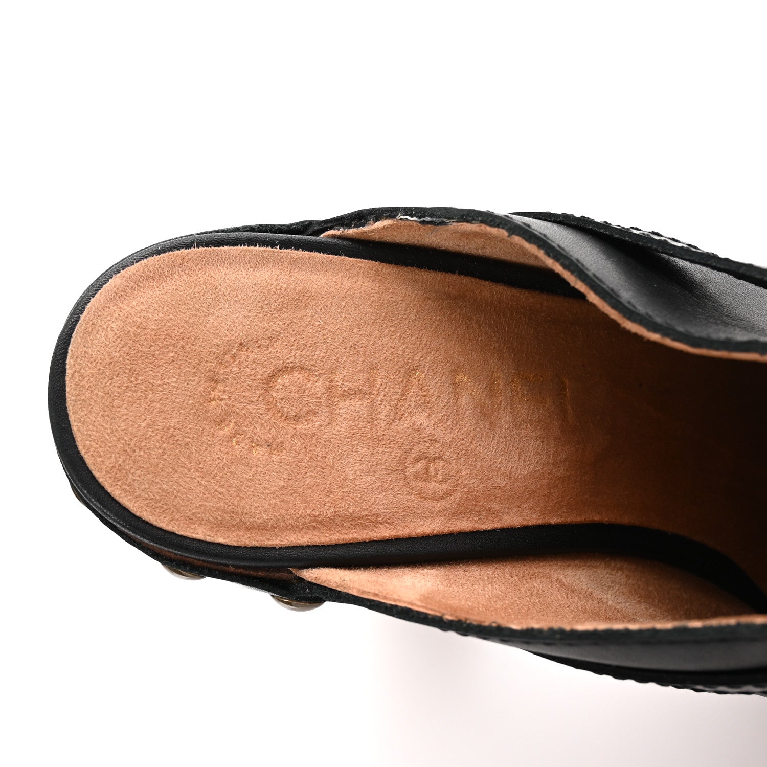 Chanel Lambskin Studded Clogs 37 Black 9 of 10