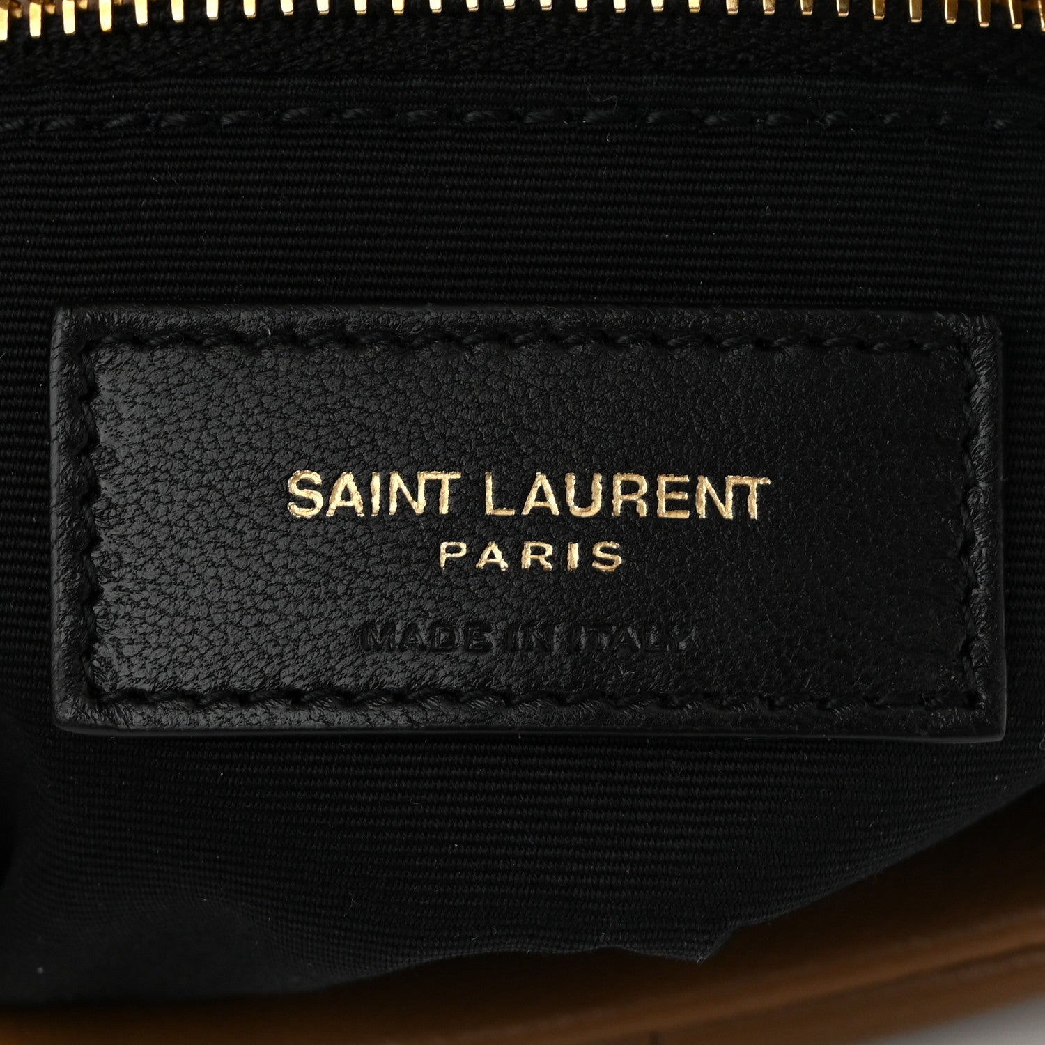 Saint Laurent Lambskin Quilted Toy Loulou Puffer Monogram Chain Satchel Dark Cork 6 of 10