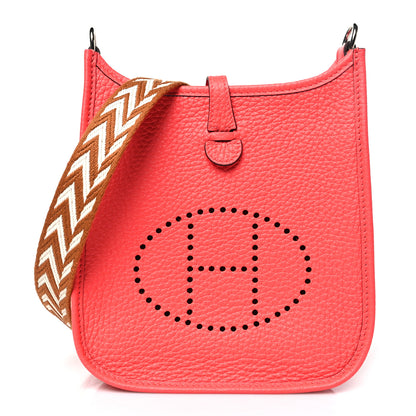 Hermes Taurillon Clemence Zigzag Sangle Evelyne TPM Rose Texas 1 of 10