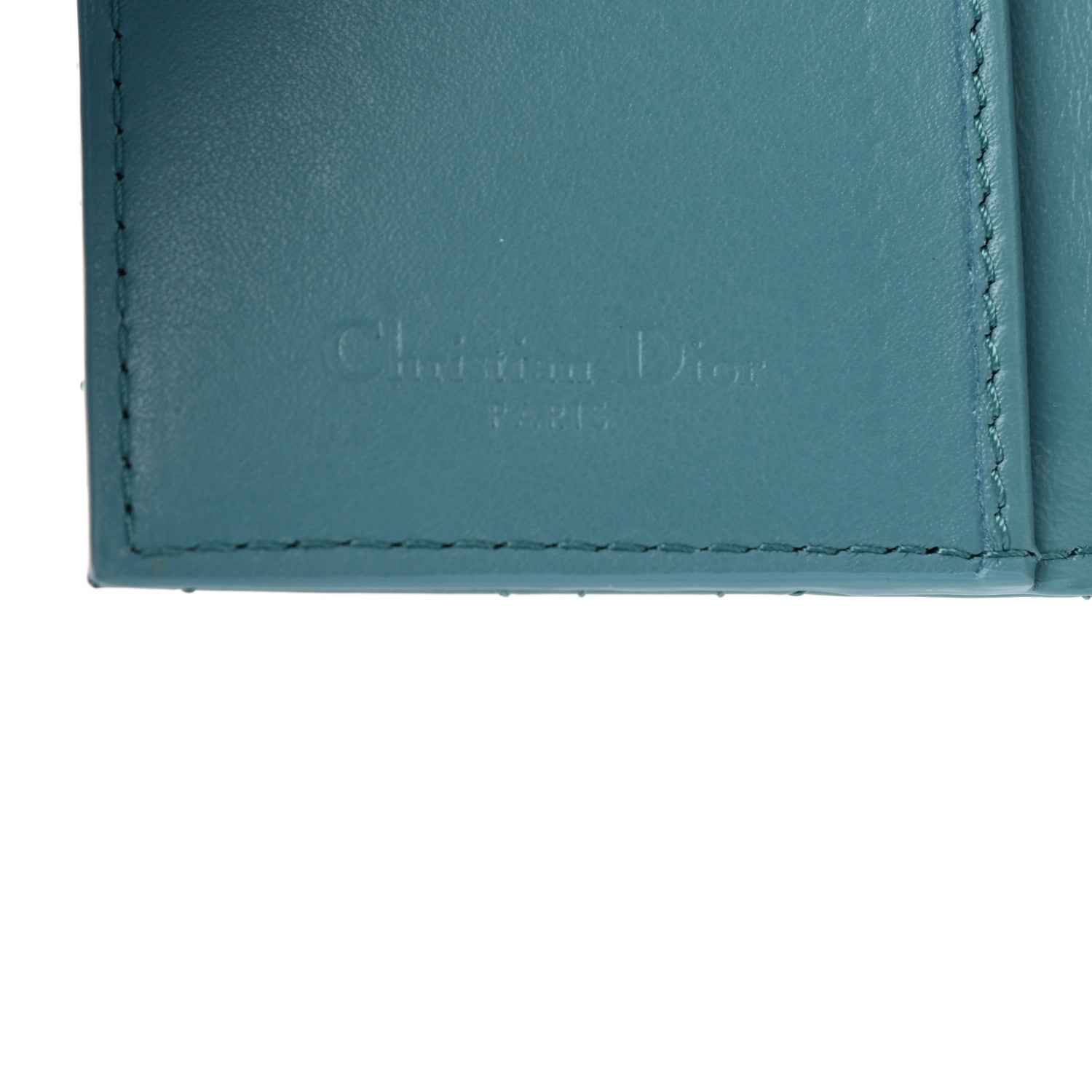 Christian Dior Patent Cannage Small Lady Dior Flap Card Holder Gray Stone 6 of 7