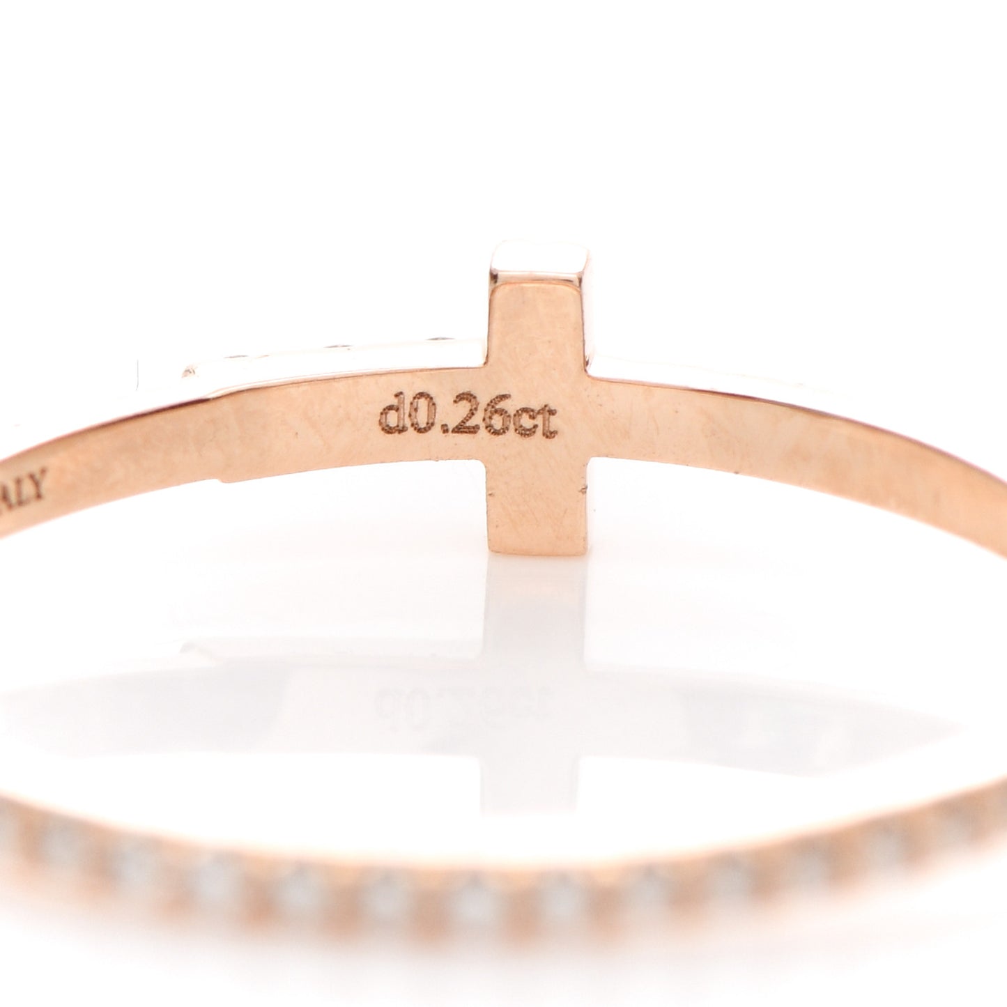 18K Rose Gold Diamond T Wire Pave Ring 56 7.75