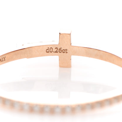 Tiffany 18K Rose Gold Diamond T Wire Pave Ring 56 7.75 5 of 6