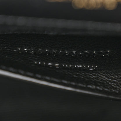 Saint Laurent Lambskin Mixed Matelasse Triquilt Small Monogram Satchel Black 7 of 10