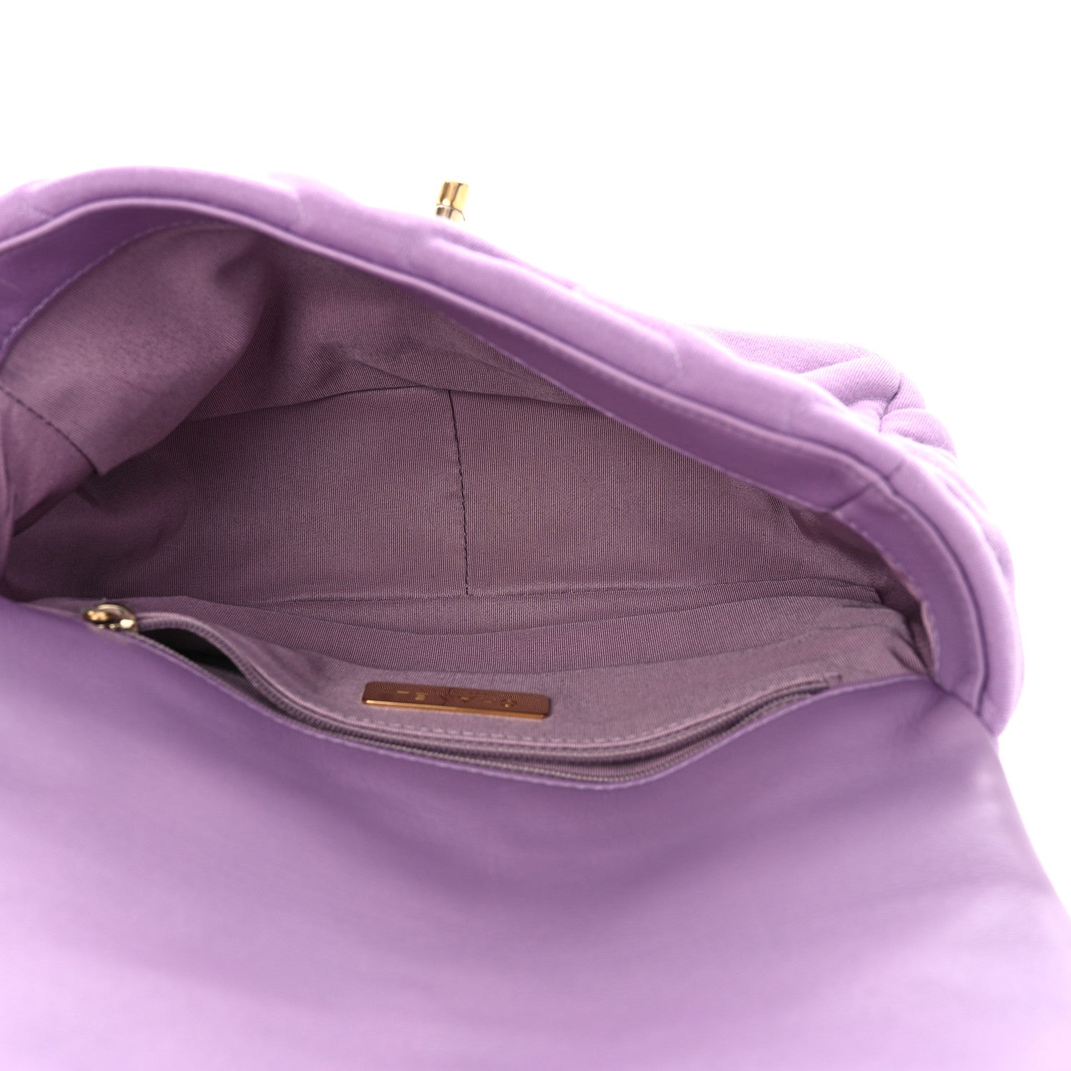 Chanel Jersey Lambskin Quilted Medium Chanel 19 Light Flap Purple