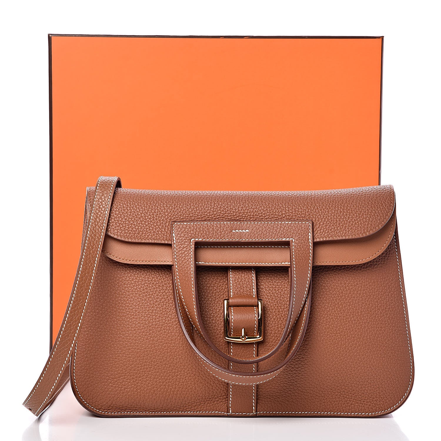 Hermes Taurillon Clemence Halzan 31 Gold 11 of 11
