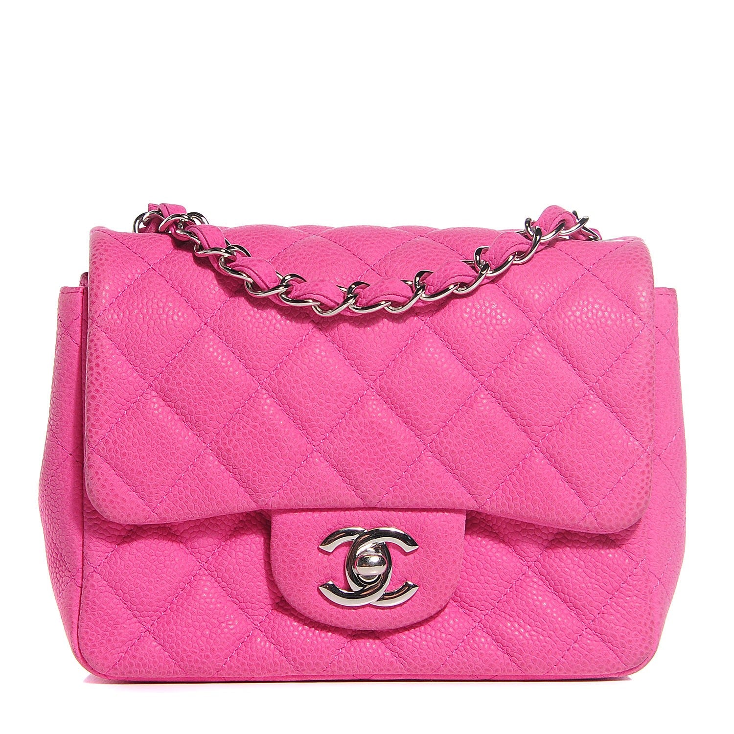 Chanel Iridescent Caviar Quilted Mini Flap Hot Pink 1 of 9